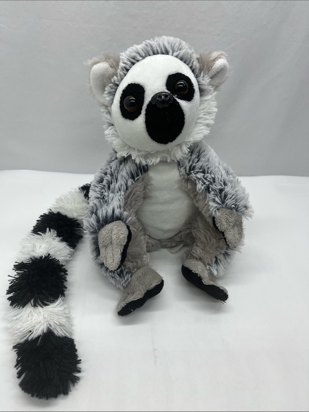 Plush Ring-Tailed Lemur Stuffed Animal - Gray and White